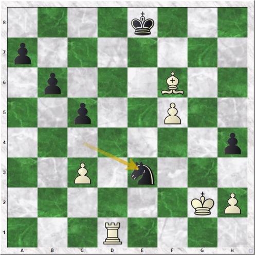 Taimanov Mark E - Huebner Robert (37...Ne3+)